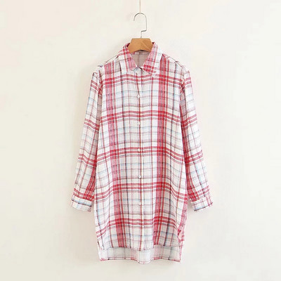 Női kockás ing - hosszú modell