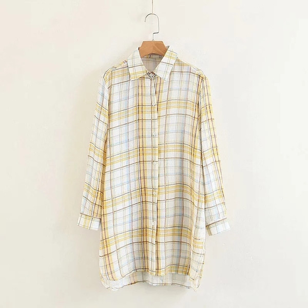 Női kockás ing - hosszú modell