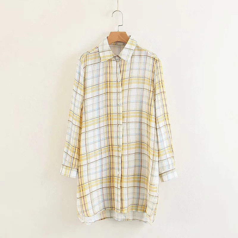 Női kockás ing - hosszú modell