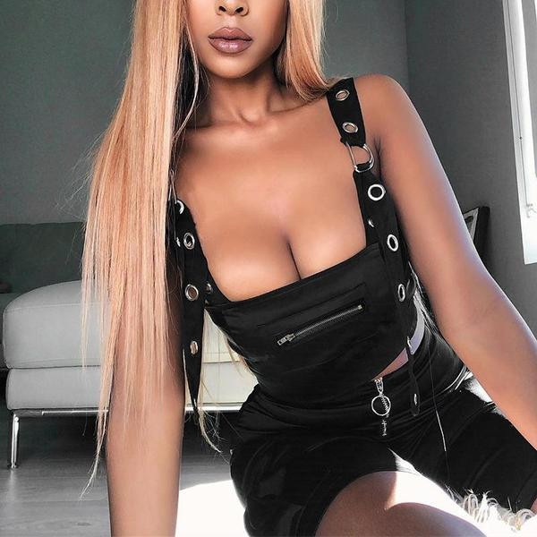 Női modern mellszobor fekete színben