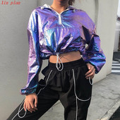 Női aktuális rövid blúz cipzárral