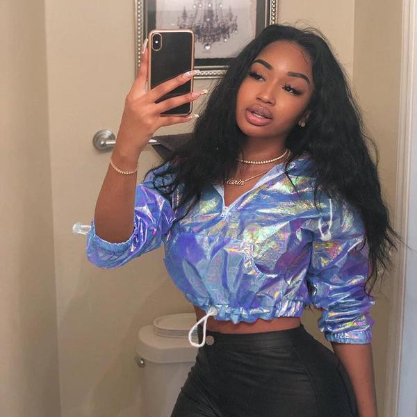 Női aktuális rövid blúz cipzárral