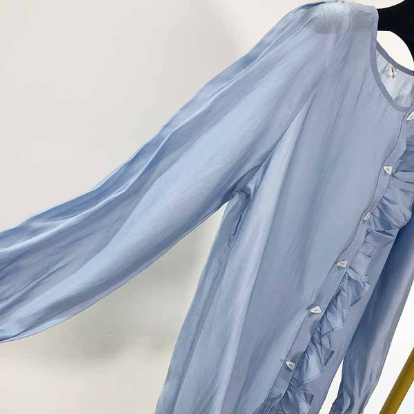 Női ing hosszú ujjal és gombokkal kék színben