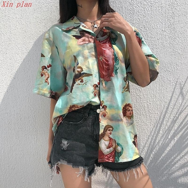 Cămașă lungă modernă de damă cu mâneci 3/4