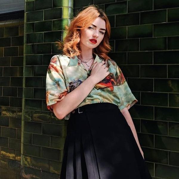 Cămașă lungă modernă de damă cu mâneci 3/4