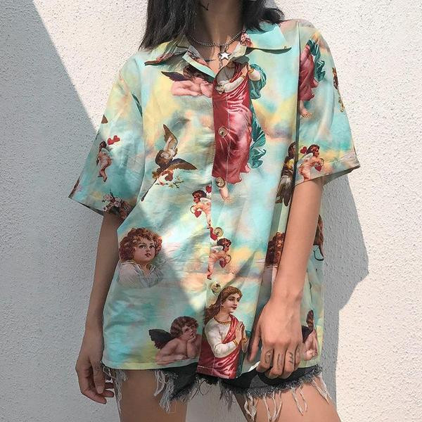 Cămașă lungă modernă de damă cu mâneci 3/4