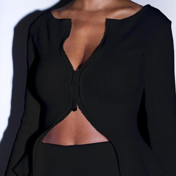 Modern női mellény két színben, cipzárral