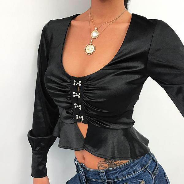 Stílusos női blúz két színben - fekete és fehér