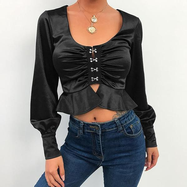 Stílusos női blúz két színben - fekete és fehér