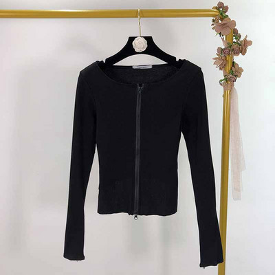 Bluză de damă cu mâneci lungi și fermoar în trei culori