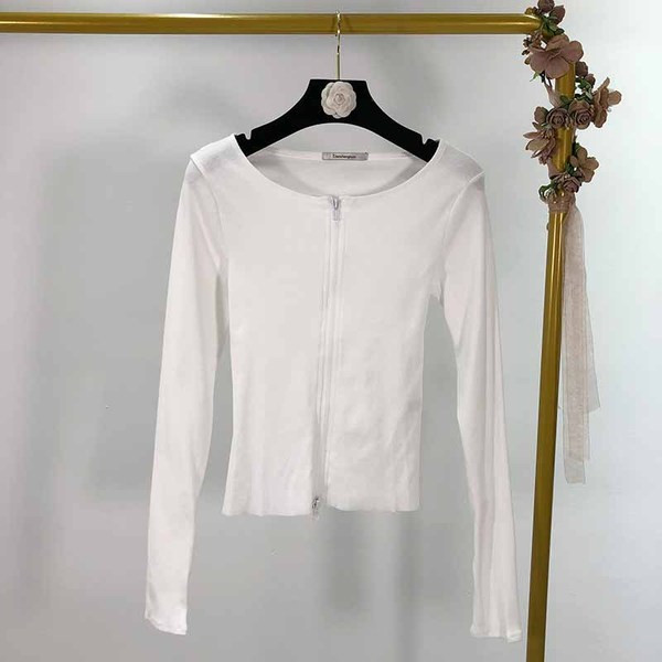 Bluză de damă cu mâneci lungi și fermoar în trei culori