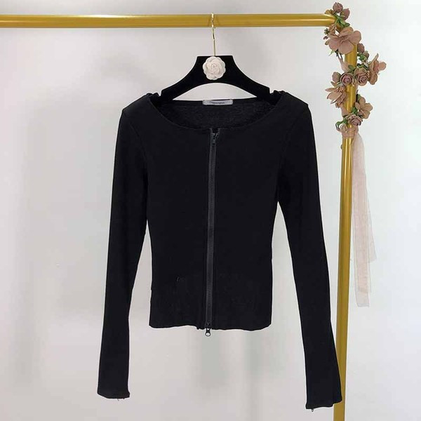 Bluză de damă cu mâneci lungi și fermoar în trei culori