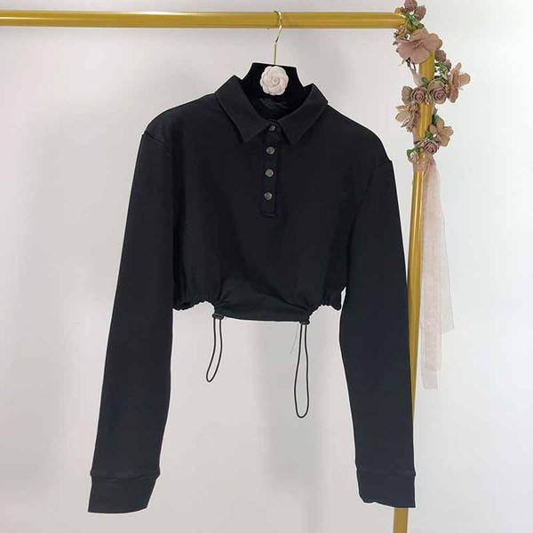 Bluza scurta de dama cu cravate - neagra si gri