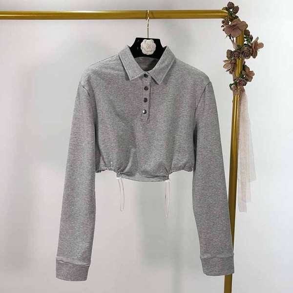 Bluza scurta de dama cu cravate - neagra si gri