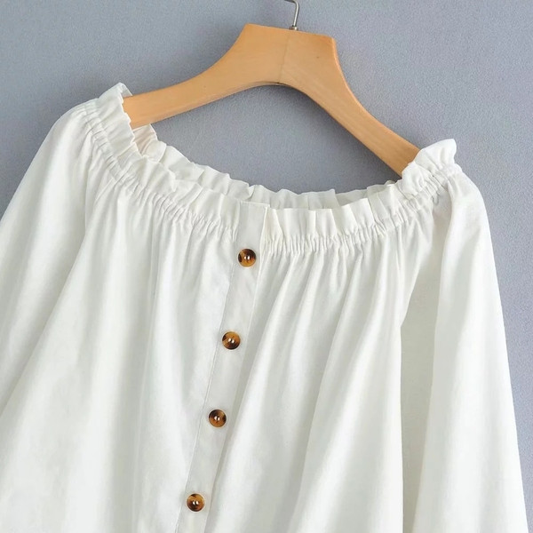 Bluza de dama cu nasturi alb