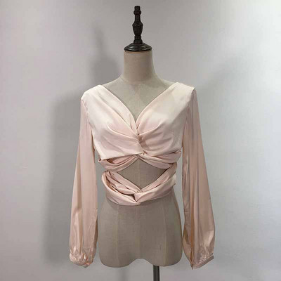 Bluză de damă modernă cu spatele gol în două culori