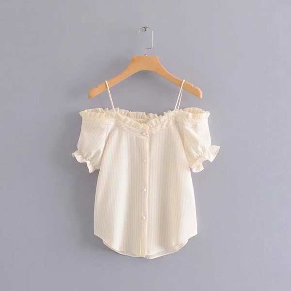 Fehér, csupasz vállú női ing