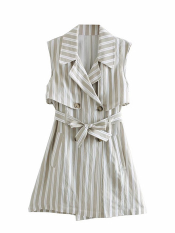 HIT Rochie modernă de damă în dungi cu decolteu în V în două culori