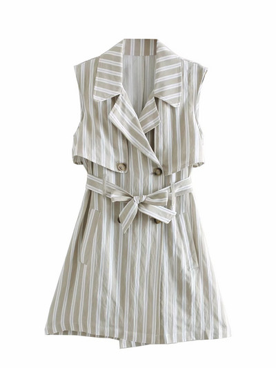 HIT Rochie modernă de damă în dungi cu decolteu în V în două culori