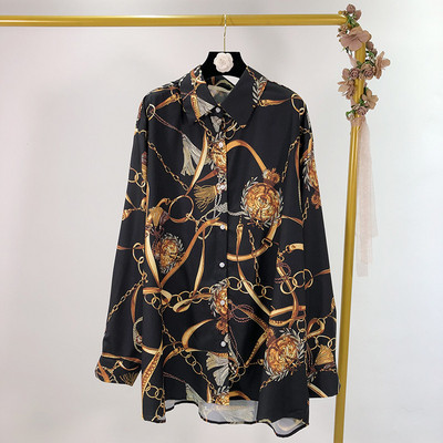 Cămașă de damă în alb și negru cu model