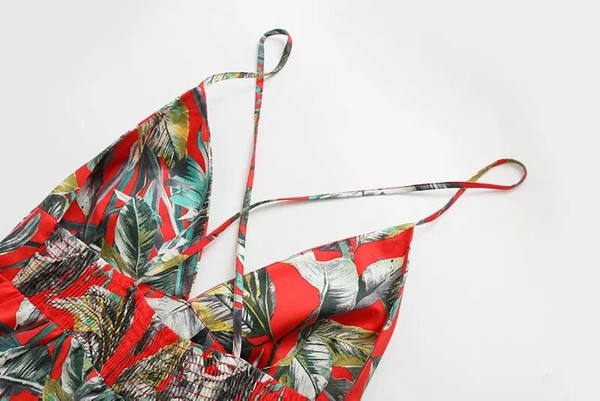 Rochie de dama cu bretele subtiri si model colorat