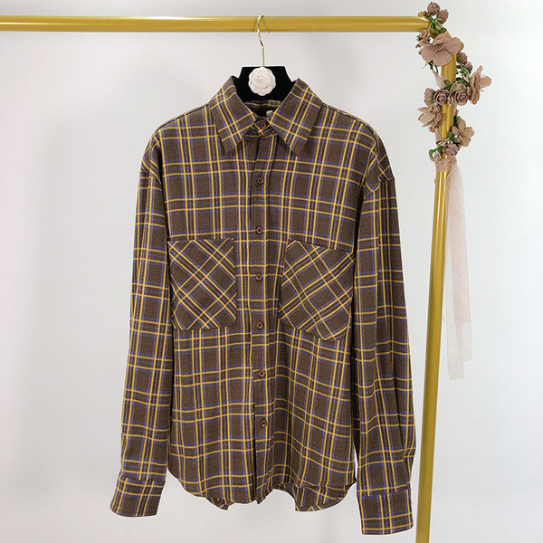 Set de cămașă și fustă-pantaloni în carouri pentru femei