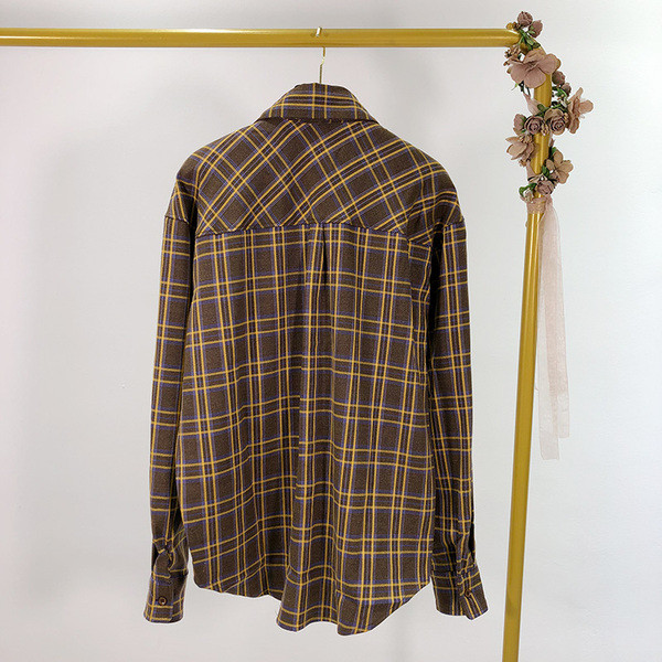 Set de cămașă și fustă-pantaloni în carouri pentru femei