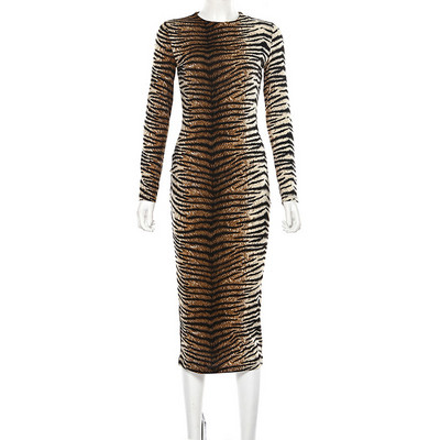 Rochie eleganta de dama cu maneci lungi si model animal