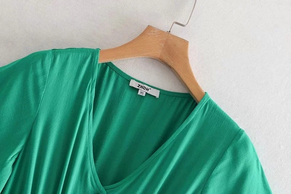 Salopeta de dama cu maneca scurta de culoare verde