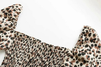 Rochie de dama cu model animal si maneci scurte