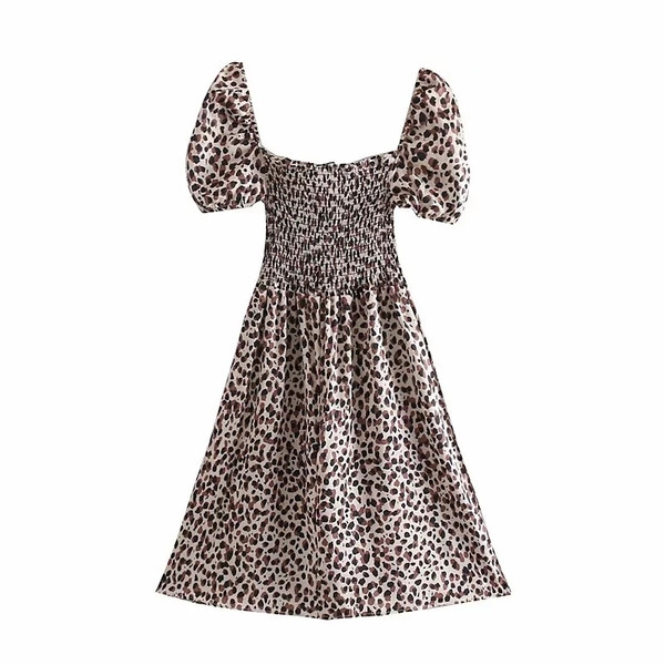 Rochie de dama cu model animal si maneci scurte