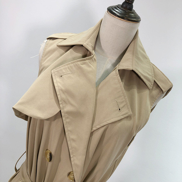 Vesta lunga de dama cu cravate de culoare maro