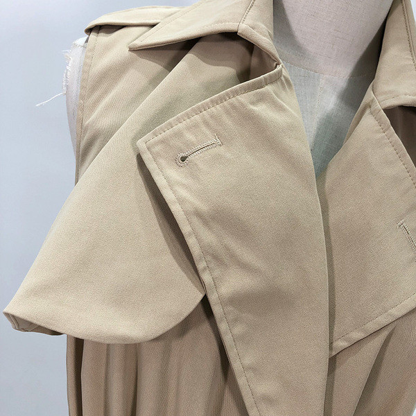 Vesta lunga de dama cu cravate de culoare maro