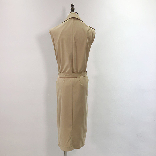 Vesta lunga de dama cu cravate de culoare maro