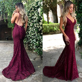 Rochie eleganta de dama model NOU cu bretele subtiri de culoare visiniu