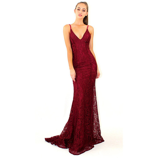 Rochie eleganta de dama model NOU cu bretele subtiri de culoare visiniu