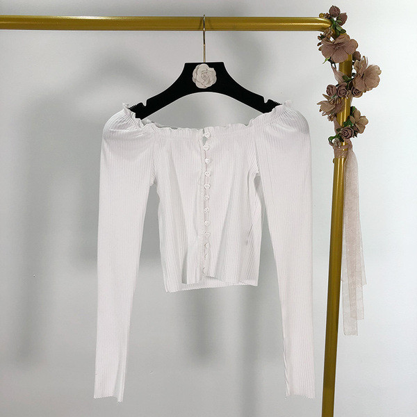 Bluză scurtă de damă cu mâneci lungi în două culori