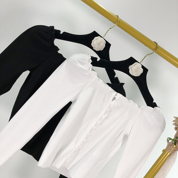 Bluză scurtă de damă cu mâneci lungi în două culori