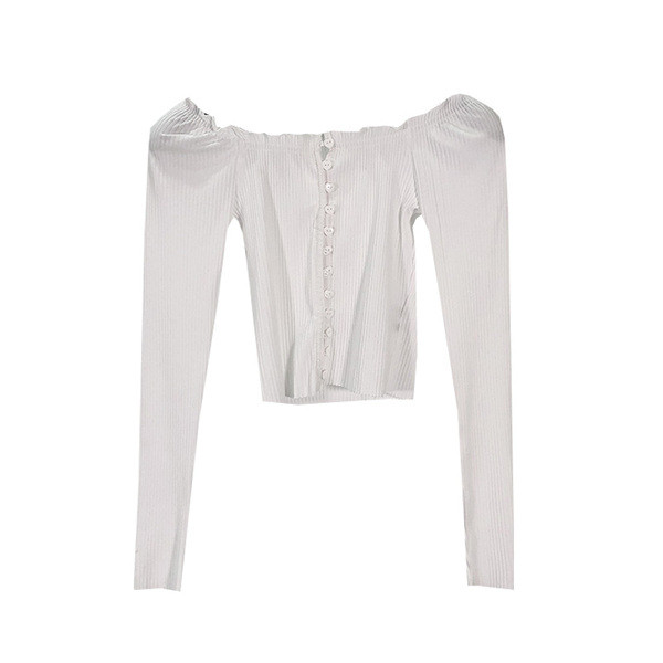 Bluză scurtă de damă cu mâneci lungi în două culori