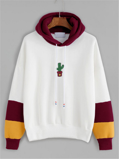 Hanorac zilnic de damă cu mâneci lungi și aplicație în mai multe culori