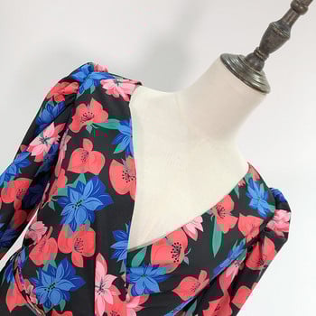 Rochie de dama cu decolteu in V, maneci 3/4 si curea