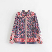 Virágos motívumú, hosszú ujjú női ing