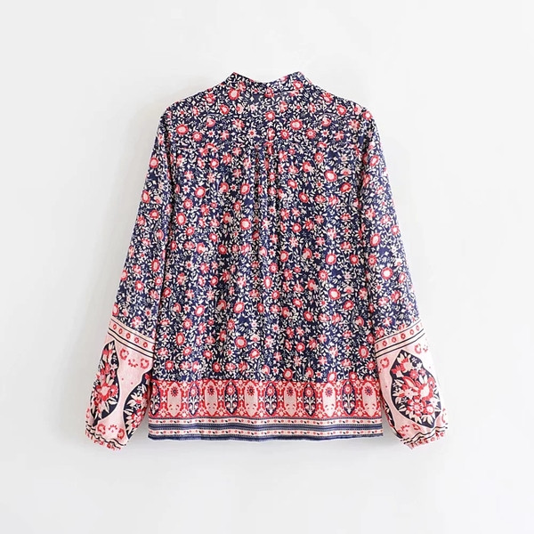 Virágos motívumú, hosszú ujjú női ing