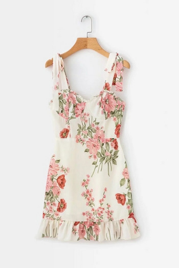 Virágmintás, vékony pántos női ruha