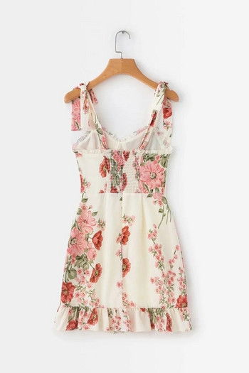 Virágmintás, vékony pántos női ruha