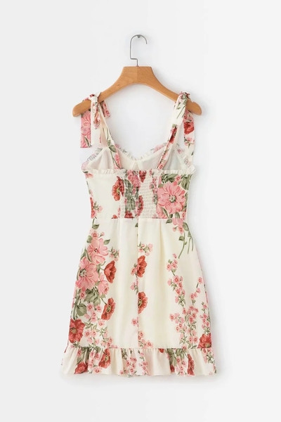 Virágmintás, vékony pántos női ruha