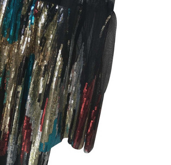 Rochie elegantă de damă cu paiete și mâneci lungi de culoare neagră