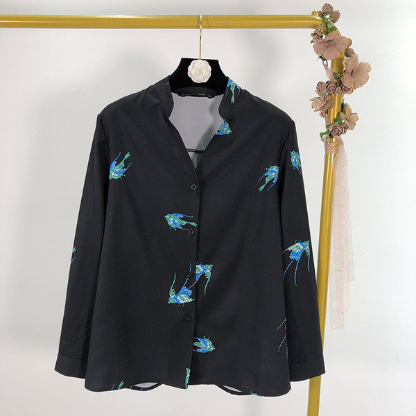 Fekete színű, mintás női ing