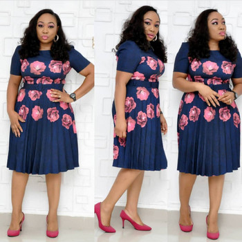 Modern női ruha 3/4-es ujjal és O-nyakú több színben