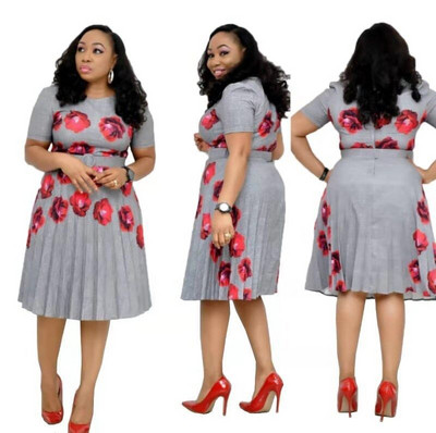 Modern női ruha 3/4-es ujjal és O-nyakú több színben